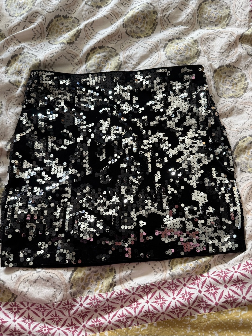 Express Black Sequin Mini Skirt